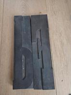 Mooie antieke houten drukletters (BF), Ophalen of Verzenden