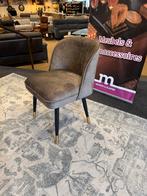 Eetkamerstoel Lewis Taupe velvet Direct/Leverbaar E-7105, Hout, Overige kleuren, #Eetkamerstoel#Taupe#Modern#Goud#Metalenpoot