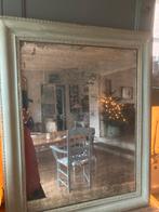 Antieke franse mosgroenespiegel met mooie verwering!, Ophalen, Rechthoekig, Minder dan 50 cm