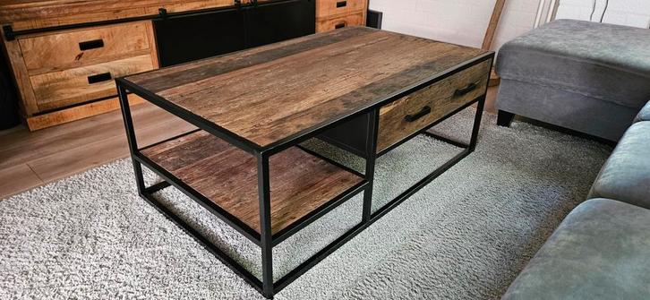 Goossens Otik Salontafel - Teakhout Driftwood, Huis en Inrichting, Tafels | Salontafels, Zo goed als nieuw, Minder dan 50 cm, 50 tot 100 cm