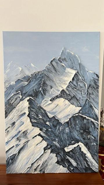 Textuur Schilderij - Bergen 60x90cm beschikbaar voor biedingen