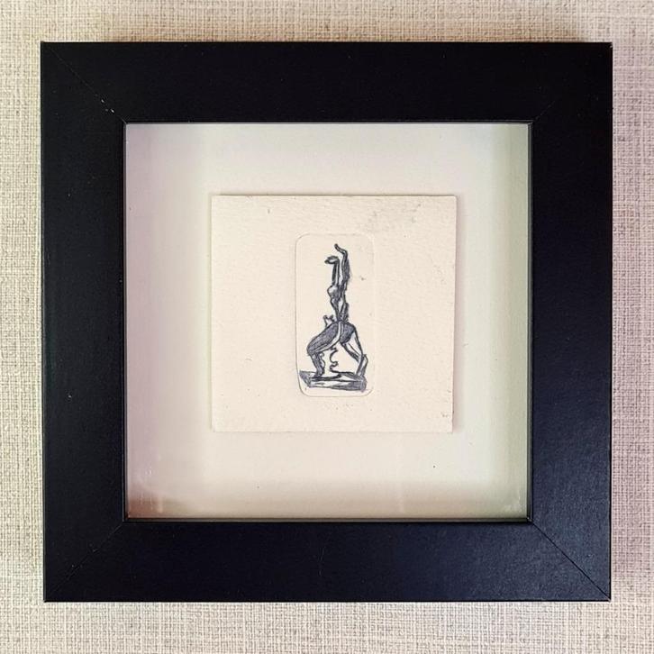 Ets De Verwoeste Stad van Zadkine, Rotterdam met 3D lijstje, Huis en Inrichting, Woonaccessoires | Schilderijen, Tekeningen en Foto's