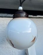 Vintage hang of plafondlamp glas met print oost europa, Vintage, retro, Gebruikt, Ophalen of Verzenden, Minder dan 50 cm