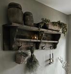 Landelijk houten kapstok - regaal -wandrek- sober,oud, Ophalen of Verzenden, Nieuw, Hout, Wandkapstok