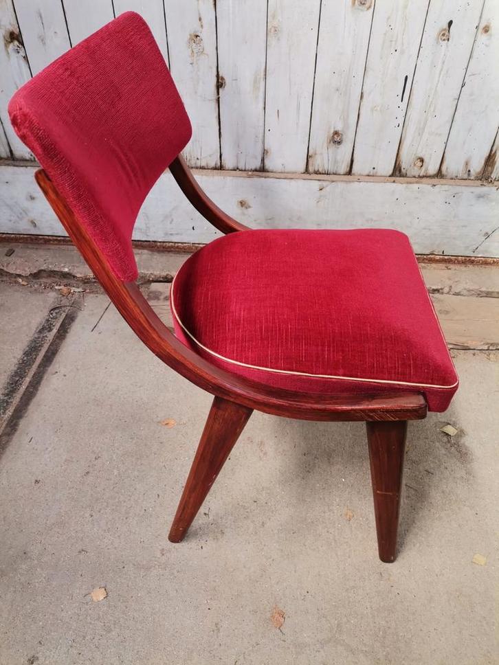 Vintage eetkamerstoel uit het midden van de jaren 60, , Huis en Inrichting, Stoelen, Gebruikt, Eén, Hout, Bruin, Ophalen