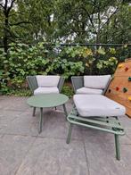 Mooie groene loungeset – Compleet en comfortabel, Kunststof, Gebruikt, Loungeset, Hocker