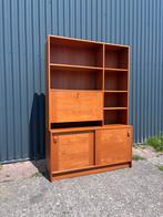 Vintage domino kast deens highboard secretaire teak, Ophalen, Gebruikt, C, C
