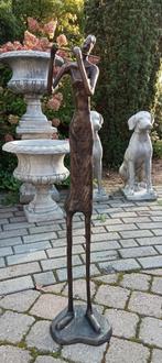 Abstract beeld music brons kleur 100 cm hoog., Tuin en Terras, Tuinbeelden, Ophalen of Verzenden, Nieuw, Metaal, Mensenbeeld