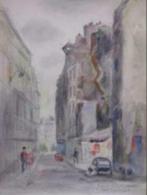 Han Krug Parijs straatbeeld. De rue Mazarine, Antiek en Kunst, Ophalen