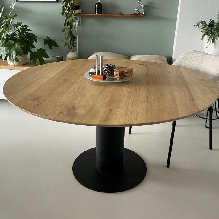 Eikenhouten eettafel, Huis en Inrichting, Tafels | Eettafels, Zo goed als nieuw, 100 tot 150 cm, 100 tot 150 cm, Vijf personen of meer