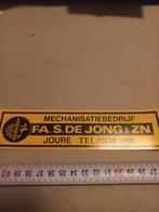 Mechanisatiebedrijf loonbedrijf fa s de jong &zn joure   1, Ophalen of Verzenden, Zo goed als nieuw