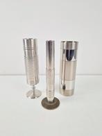 Set 3 vintage sculpturale vaas metal brutalist 1960 metaal, Huis en Inrichting, Woonaccessoires | Vazen, Overige materialen, N