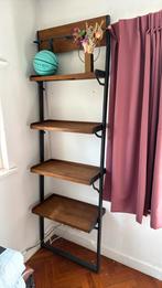 Degelijke boekenrek. Teak hout/metaal., Huis en Inrichting, Kasten | Boekenkasten, Ophalen, Zo goed als nieuw, 25 tot 50 cm, Metaal