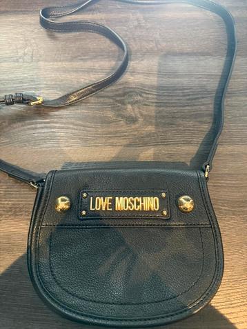 Tas zwart leer met gouden details Love Moschino beschikbaar voor biedingen