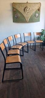 Set van 6 vintage Mullca stoelen, Ophalen, Gebruikt, Bruin, Onbekend