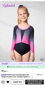Turnpakje glitter roze zwart maat 122/128, Kindermaat 122 t/m 140, Ophalen of Verzenden, Zo goed als nieuw, Turnpak(je)