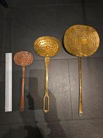 Antieke Koperen Schuimspanen - Set van 3, Ophalen of Verzenden