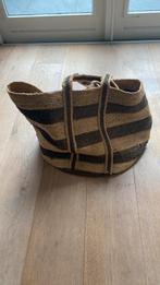 Zwart/ jute kleur gestreepte tas van De Weldaad., Overige materialen, Gebruikt, Mand, Ophalen of Verzenden