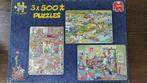 Legpuzzels, 3x Jan van Haasteren 500 stuks, Ophalen of Verzenden, 500 t/m 1500 stukjes, Gebruikt, Legpuzzel