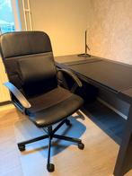 Ikea Malm bureau zwart + bureaustoel, Zwart, Ophalen of Verzenden, Zo goed als nieuw, Bureaustoel