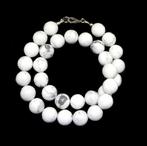 Halsketting Howliet   Kralen 12 mm  925 sterling zilver, Ophalen of Verzenden, Mineraal