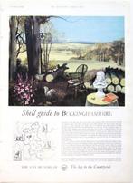 4 Engelse advertenties reclames uit 1961 - Esso Shell, Reclamebord, Gebruikt, Ophalen