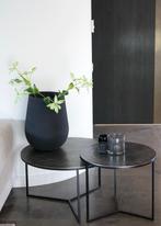 metalen bijzettafel, Huis en Inrichting, Ophalen, 50 tot 100 cm, Rond, Zo goed als nieuw