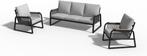 Loungeset zwart set van 3 193x85,5x80cm Tuinset, 5 zitplaatsen, Loungeset, SENS-LINE, SENS-LINE