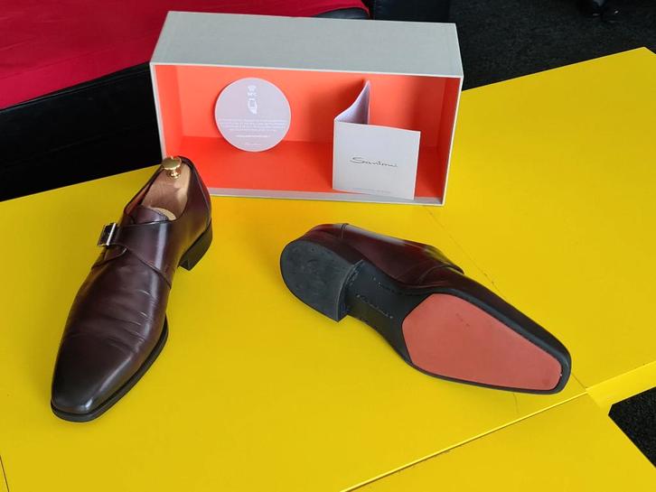 Santoni gesp schoenen met bruine kleur maat  44, Kleding | Heren, Schoenen, Zo goed als nieuw, Gespschoenen, Bruin, Verzenden