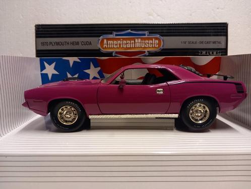 Plymouth Hemi Cuda Barracuda 1970 ERTL metal 1:18 KRD, Hobby en Vrije tijd, Modelauto's | 1:18, Zo goed als nieuw, Auto, ERTL