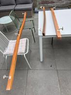 3 trapleuningen hardhout mahoniehout, Doe-het-zelf en Verbouw, Hout en Planken, Ophalen, Gebruikt, Overige houtsoorten, Overige typen