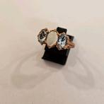 Vintage 9 karaats Engelse ring bezet met Opaal & Aquamarijn, 18 tot 19, Ophalen of Verzenden, Zo goed als nieuw, Met edelsteen