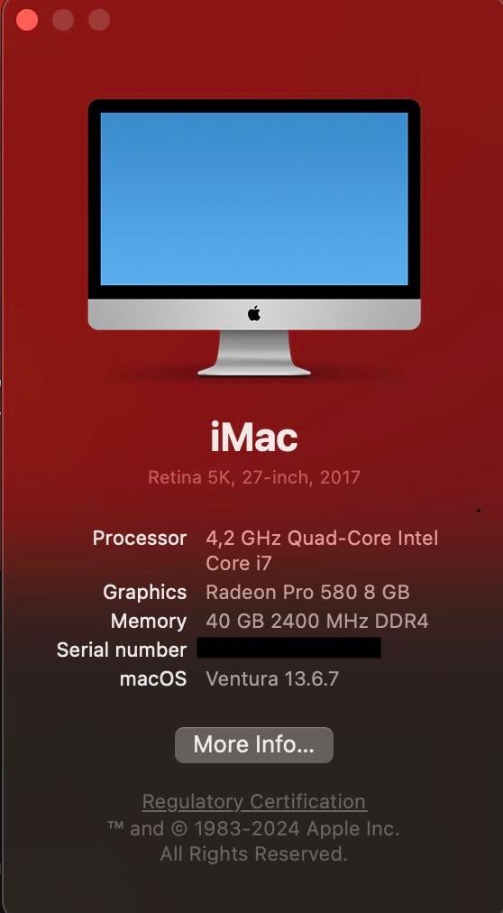 iMac 27-inch 5K - i7 4.2GHz | 40GB RAM | 2TB | VESA Mount, Computers en Software, Apple Desktops, HDD en SSD, IMac, Ophalen of Verzenden