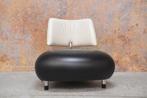 ZGAN! Leolux Pallone design fauteuil zwart en gebr wit leer, Huis en Inrichting, Leolux, Leolux, Design, 75 tot 100 cm