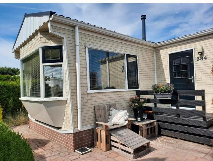 Chalet tijdelijke te huur of te koop in Schoonloo, Caravans en Kamperen, Stacaravans, tot en met 4, Ophalen of Verzenden