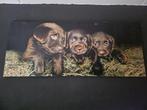 Print: Chocoladebruine Labradorpuppy's, Ophalen, 100 tot 125 cm, Minder dan 50 cm, Print
