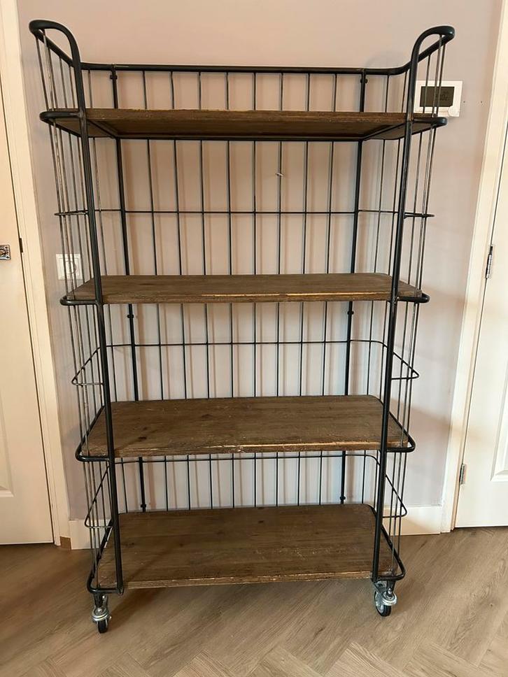 Industriële kast met wielen, Huis en Inrichting, Kasten | Stellingkasten, Gebruikt, Ophalen