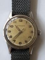 Vintage Hislon mechanisch horloge ca 1950, Sieraden, Tassen en Uiterlijk, Overige merken, Staal, Met bandje, Polshorloge