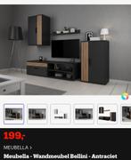 Meubella wandmeubel antraciet, Huis en Inrichting, Kasten | Wandmeubels, Ophalen of Verzenden, Zo goed als nieuw, Minder dan 150 cm