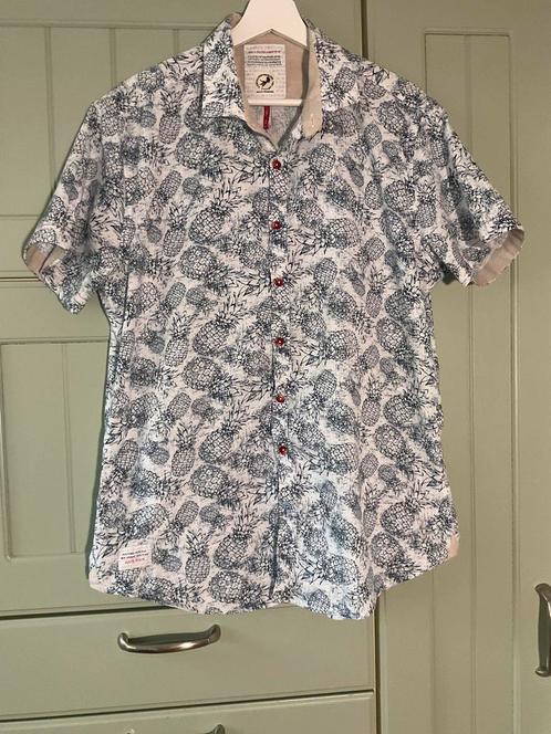 A Fish Named Fred maat XL korte mouw pineapple, Kleding | Heren, Overhemden, Zo goed als nieuw, Halswijdte 43/44 (XL), Blauw, Ophalen of Verzenden