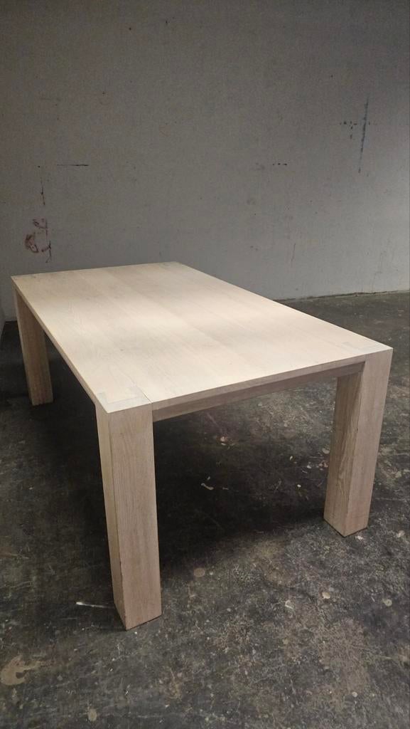 Eiken white wash eettafel, vintage Van rossum design tafel., Ophalen of Verzenden, Zo goed als nieuw, 75 cm of meer, 60 cm of meer