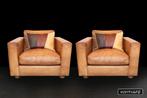 Set Linteloo/Machalke design fauteuils, Huis en Inrichting, Fauteuils, Ophalen, 75 tot 100 cm, Leer, 75 tot 100 cm