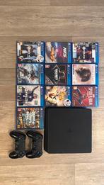 Ps4 met spellen te koop, Spelcomputers en Games, Spelcomputers | Sony PlayStation 4, Ophalen, Met 2 controllers, Original, Gebruikt