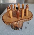 Mooie houten houder met vintage cocktailvorkjes, Ophalen of Verzenden