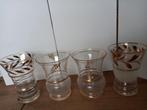 Vier prachtige vintage bloemvaasjes/waxinelichtjes, Ophalen of Verzenden