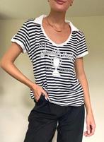 Zwart wit gestreept t-shirt maat L, Kleding | Dames, Tops, Verzenden, Wit, Maat 42/44 (L), Zo goed als nieuw