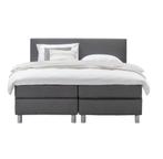 Grijze Tweepersoons Boxspring 160x200 - zo goed als nieuw, Ophalen, 200 cm, Grijs, 160 cm