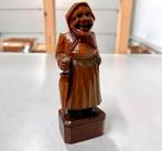Antiek 1950 hout hand gesneden Figuur vrouw dame wandelstok, Ophalen of Verzenden