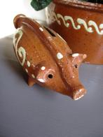 Vintage antiek Workumer aardewerk pannenkoek spaarvarken, Ophalen of Verzenden, Zo goed als nieuw, Steen, Aardewerk of Keramiek