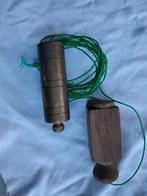 Oud schietlood met beuken rechtbank en messing lood, Ophalen of Verzenden, Gebruikt